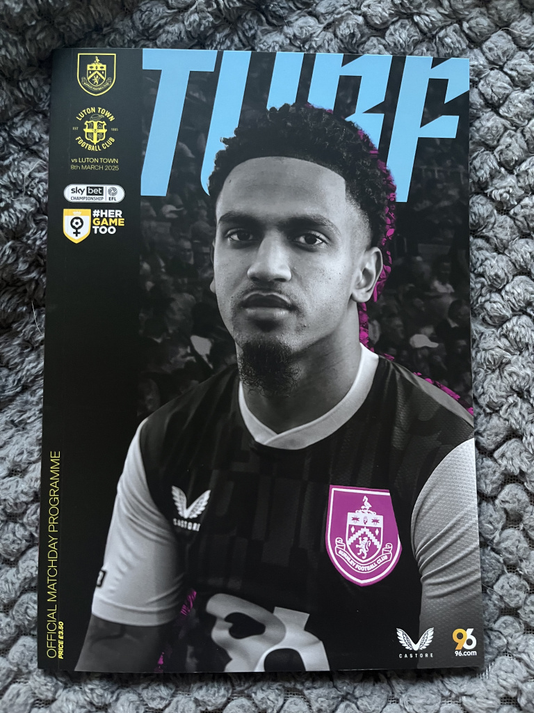 Image of Marcus Edwards on the front cover of Burnley's Turf programme